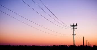 power lines sunset