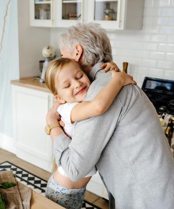 Grand Parent Grandchild Hugging