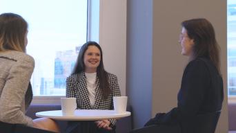 3 business woman coffee chatting
