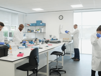 people working in a lab